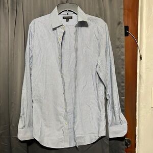 Men's Blue Striped Dress Shirt